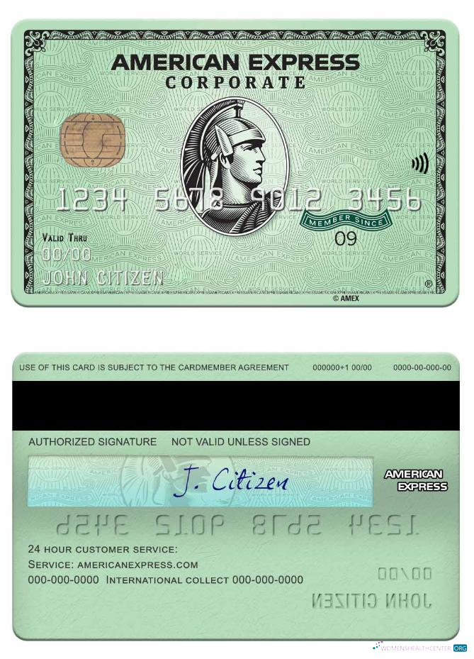 Download USA State Street Corporation bank amex green corporate card Photoshop template